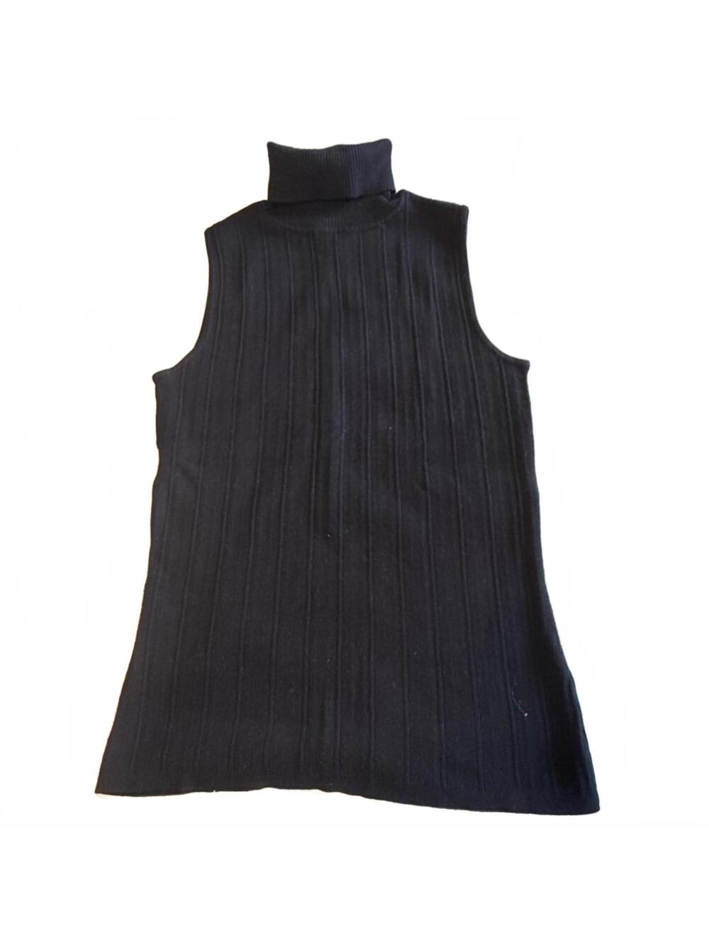Black Sleeveless Ribbed Top